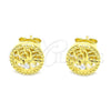Arete Dormilona 02.369.0034.2 Plata Rodinada, Diseño de Ãrbol, con Zirconia Cubica Blanca, Pulido, Tono Dorado