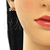Arete Dormilona 02.369.0035.1 Plata Rodinada, Diseño de Infinito, con Zirconia Cubica Blanca, Pulido, Tono Rosado