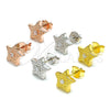 Arete Dormilona 02.369.0037.2 Plata Rodinada, Diseño de Estrella, con Zirconia Cubica Blanca, Pulido, Tono Dorado