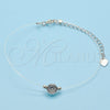 Pulsera Elegante 03.369.0012.07 Plata Rodinada, con Zirconia Cubica Blanca, Pulido, Rodinado (Grosor 01 MM, 7 Pulgadas de Largo)