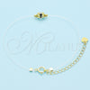 Pulsera Elegante 03.369.0012.1.07 Plata Rodinada, con Zirconia Cubica Blanca, Pulido, Tono Dorado (Grosor 01 MM, 7 Pulgadas de Largo)
