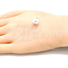 Pulsera Elegante 03.369.0014.07 Plata Rodinada, con Perla Marfil, Pulido, Rodinado (Grosor 01 MM, 7 Pulgadas de Largo)