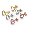 Arete Dormilona 02.369.0003.1 Plata Rodinada, Diseño de Corazón, con Micro Pave Blanca, Pulido, Tono Rosado