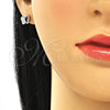 Arete Dormilona 02.369.0007.3 Plata Rodinada, Diseño de Mariposa, con Zirconia Cubica Zafiro Azul y Micro Pave Blanca, Pulido, Rodinado