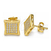 Arete Dormilona 02.369.0013.2 Plata Rodinada, con Micro Pave Blanca, Pulido, Tono Dorado