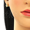 Arete Dormilona 02.369.0015.2 Plata Rodinada, con Zirconia Cubica Blanca y Cristal Blanca, Pulido, Tono Dorado