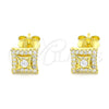 Arete Dormilona 02.369.0015.2 Plata Rodinada, con Zirconia Cubica Blanca y Cristal Blanca, Pulido, Tono Dorado