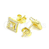 Arete Dormilona 02.369.0015.2 Plata Rodinada, con Zirconia Cubica Blanca y Cristal Blanca, Pulido, Tono Dorado