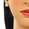 Arete Dormilona 02.369.0016.2 Plata Rodinada, con Micro Pave Blanca, Pulido, Tono Dorado