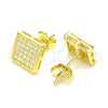 Arete Dormilona 02.369.0016.2 Plata Rodinada, con Micro Pave Blanca, Pulido, Tono Dorado