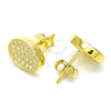 Arete Dormilona 02.369.0018.2 Plata Rodinada, con Zirconia Cubica Blanca, Pulido, Tono Dorado