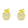 Arete Dormilona 02.369.0021.2 Plata Rodinada, con Micro Pave Blanca, Pulido, Tono Dorado