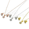 Juego de Arete y Dije de Adulto 10.369.0001.2 Plata Rodinada, con Zirconia Cubica Blanca y Cristal Blanca, Pulido, Tono Dorado