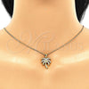 Juego de Arete y Dije de Adulto 10.342.0009 Oro Laminado, Diseño de Ãrbol, con Blanca Zirconia Cubica, Pulido, Tono Dorado