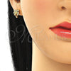 Juego de Arete y Dije de Adulto 10.342.0009 Oro Laminado, Diseño de Ãrbol, con Blanca Zirconia Cubica, Pulido, Tono Dorado