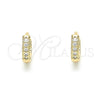 Argolla Huggie 02.195.0110.10 Oro Laminado, con Micro Pave Blanca, Pulido, Tono Dorado