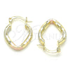 Argolla Pequeña 02.170.0158.1.15 Oro Laminado, Diamantado, Tres Tonos