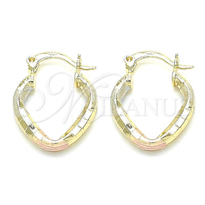 Argolla Pequeña 02.170.0158.1.15 Oro Laminado, Diamantado, Tres Tonos