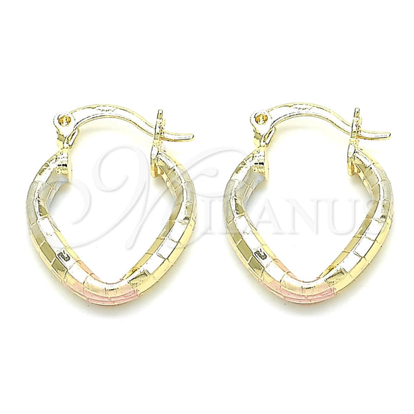 Argolla Pequeña 02.170.0158.1.15 Oro Laminado, Diamantado, Tres Tonos