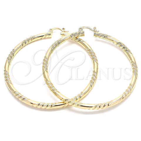 Argolla Extra Grande 02.170.0228.70 Oro Laminado, Diamantado, Tono Dorado
