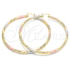 Argolla Extra Grande 02.170.0228.2.80 Oro Laminado, Diamantado, Tres Tonos