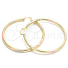 Argolla Extra Grande 02.170.0262.1.70 Oro Laminado, Diseño de Hueco, Diamantado, Tres Tonos