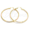 Argolla Extra Grande 02.170.0262.1.70 Oro Laminado, Diseño de Hueco, Diamantado, Tres Tonos