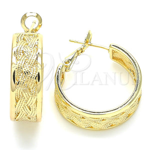 Argolla Huggie 02.170.0299.25 Oro Laminado, Pulido, Tono Dorado