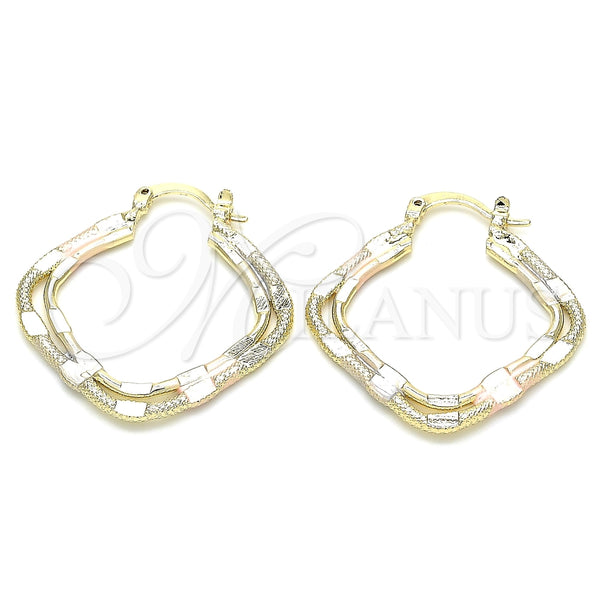 Argolla Mediana 02.170.0272.1.30 Oro Laminado, Pulido, Tres Tonos
