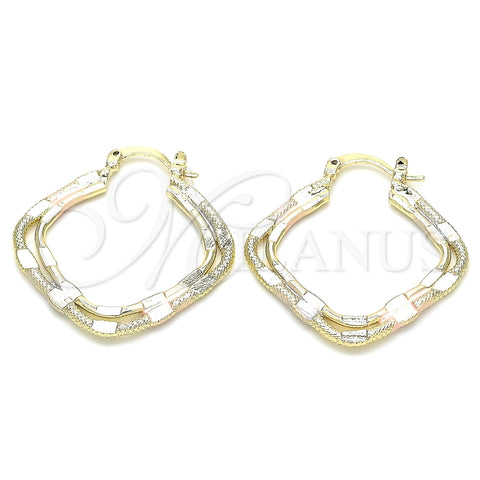 Argolla Mediana 02.170.0272.1.30 Oro Laminado, Pulido, Tres Tonos