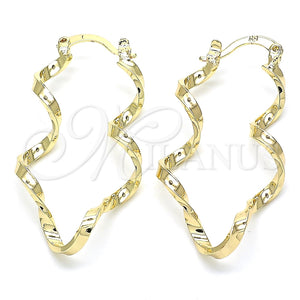 Argolla Pequeña 02.170.0302.20 Oro Laminado, Diseño de Torcido, Pulido, Tono Dorado