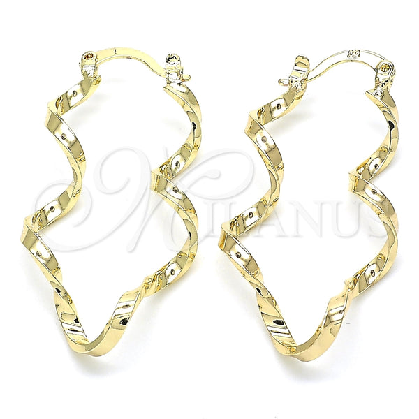 Argolla Pequeña 02.170.0302.20 Oro Laminado, Diseño de Torcido, Pulido, Tono Dorado