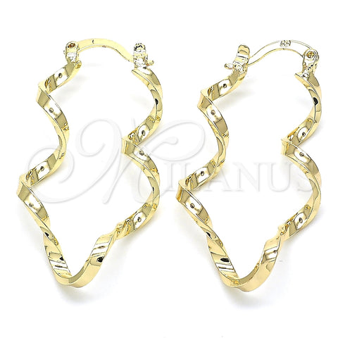Argolla Pequeña 02.170.0302.20 Oro Laminado, Diseño de Torcido, Pulido, Tono Dorado