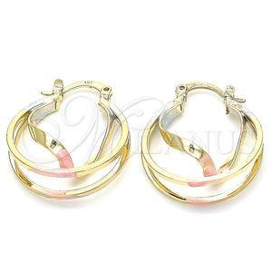 Argolla Pequeña 02.170.0303.1.20 Oro Laminado, Pulido, Tres Tonos