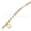 Rosario de Pulsera 03.351.0078.08 Oro Laminado, Diseño de San Benito, Pulido, Tres Tonos