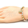 Rosario de Pulsera 03.351.0083.08 Oro Laminado, Diseño de Búho, Pulido, Tres Tonos