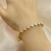 Rosario de Pulsera 03.351.0083.08 Oro Laminado, Diseño de Búho, Pulido, Tres Tonos