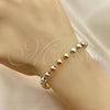Rosario de Pulsera 03.351.0084.08 Oro Laminado, Pulido, Tres Tonos