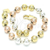 Rosario de Pulsera 03.351.0084.08 Oro Laminado, Pulido, Tres Tonos
