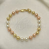 Rosario de Pulsera 03.351.0084.08 Oro Laminado, Pulido, Tres Tonos