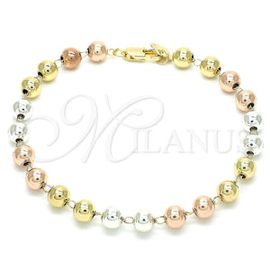 Rosario de Pulsera 03.351.0084.08 Oro Laminado, Pulido, Tres Tonos