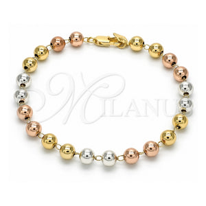Rosario de Pulsera 03.351.0084.08 Oro Laminado, Pulido, Tres Tonos