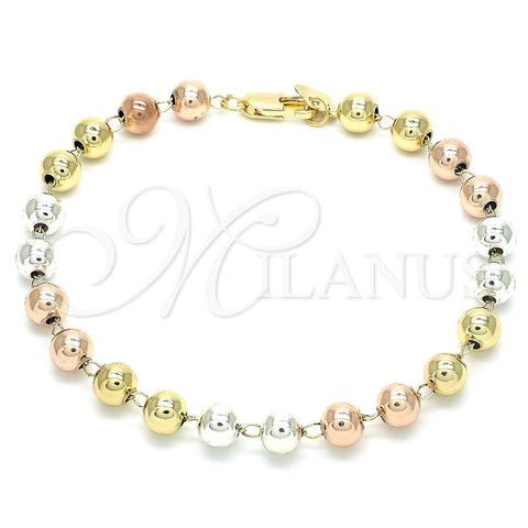 Rosario de Pulsera 03.351.0084.08 Oro Laminado, Pulido, Tres Tonos