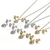 Juego de Arete y Dije de Adulto 10.233.0032.3 Oro Laminado, Diseño de Corazón, con Blanca Micro Pave and Blanca Zirconia Cubica, Pulido, Tono Dorado