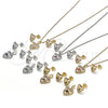 Juego de Arete y Dije de Adulto 10.233.0032.3 Oro Laminado, Diseño de Corazón, con Blanca Micro Pave and Blanca Zirconia Cubica, Pulido, Tono Dorado