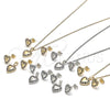 Juego de Arete y Dije de Adulto 10.233.0034.5 Rodio Laminado, Diseño de Corazón, con Zirconia Cubica Rubi y Blanca, Pulido, Rodinado