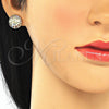 Juego de Arete y Dije de Adulto 10.233.0035 Oro Laminado, Diseño de Ãrbol, con Zirconia Cubica Multicolor, Pulido, Tono Dorado