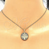 Juego de Arete y Dije de Adulto 10.233.0035.1 Oro Laminado, Diseño de Ãrbol, con Negro and Blanca Zirconia Cubica, Pulido, Tono Dorado