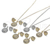 Juego de Arete y Dije de Adulto 10.233.0035.1 Oro Laminado, Diseño de Ãrbol, con Negro and Blanca Zirconia Cubica, Pulido, Tono Dorado