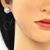 Juego de Arete y Dije de Adulto 10.233.0035.4 Rodio Laminado, Diseño de Ãrbol, con Zirconia Cubica Multicolor, Pulido, Rodinado